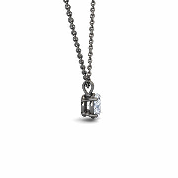 White Diamond Classic Four-Prong Solitaire Necklace - Lindsay