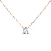White Diamond Classic V-Prong Solitaire Necklace - Jiayi