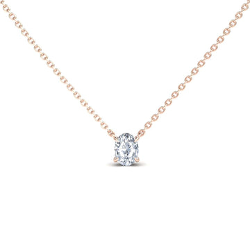 White Diamond Classic V-Prong Solitaire Necklace - Jiayi