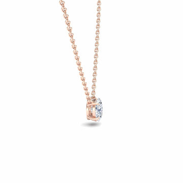 White Diamond Classic V-Prong Solitaire Necklace - Jiayi