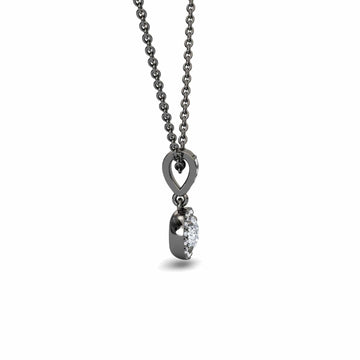 White Diamond Halo Drop Necklace - Yujia