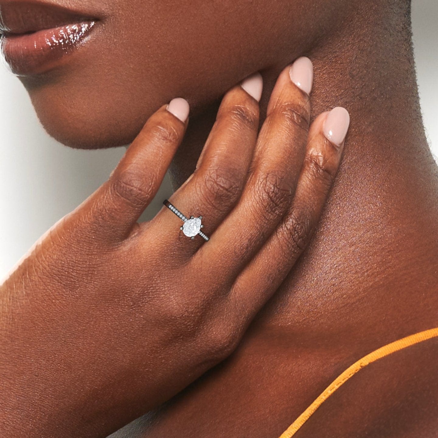 White Diamond Pave Solitaire Engagement Ring - Sutton