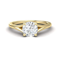 White Diamond Classic Split Shank Solitaire Engagement Ring - Jolie