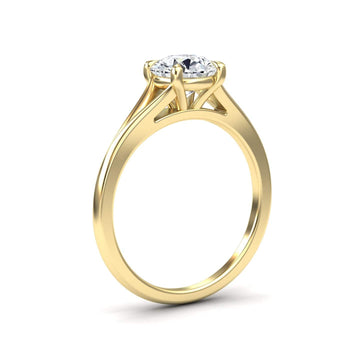 White Diamond Classic Split Shank Solitaire Engagement Ring - Jolie