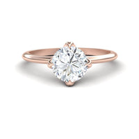 White Diamond V Prong Solitaire Engagement Ring - Srimayi