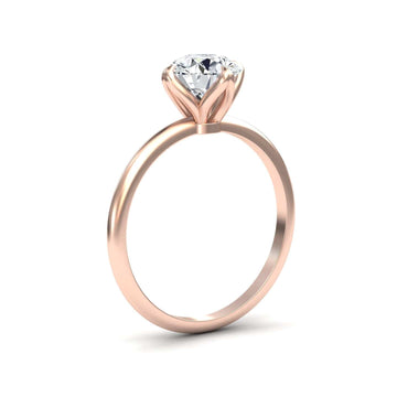 White Diamond V Prong Solitaire Engagement Ring - Srimayi