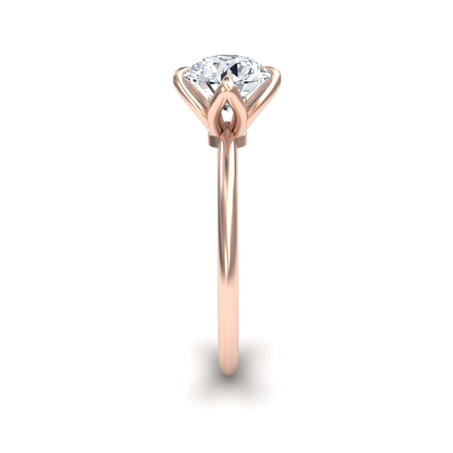 White Diamond V Prong Solitaire Engagement Ring - Srimayi