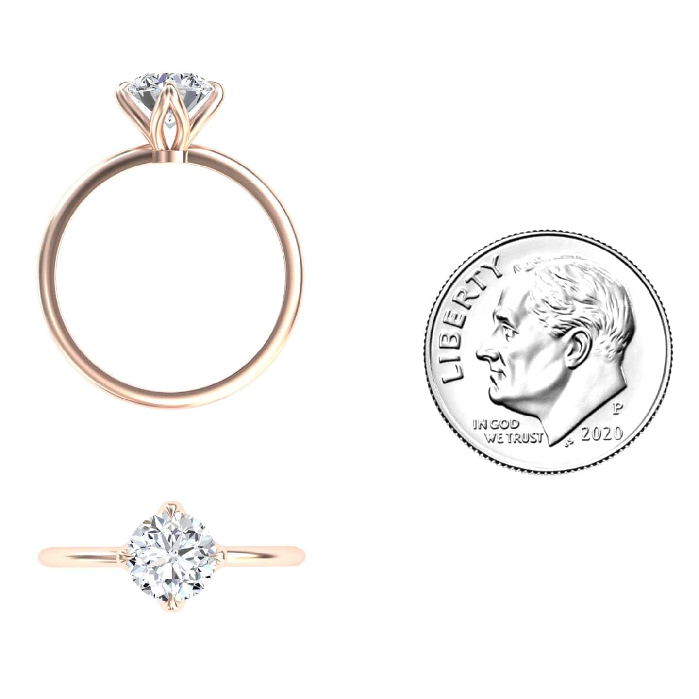 White Diamond V Prong Solitaire Engagement Ring - Srimayi