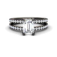 White Diamond split shank Pave-set Engagement Ring - Annabelle