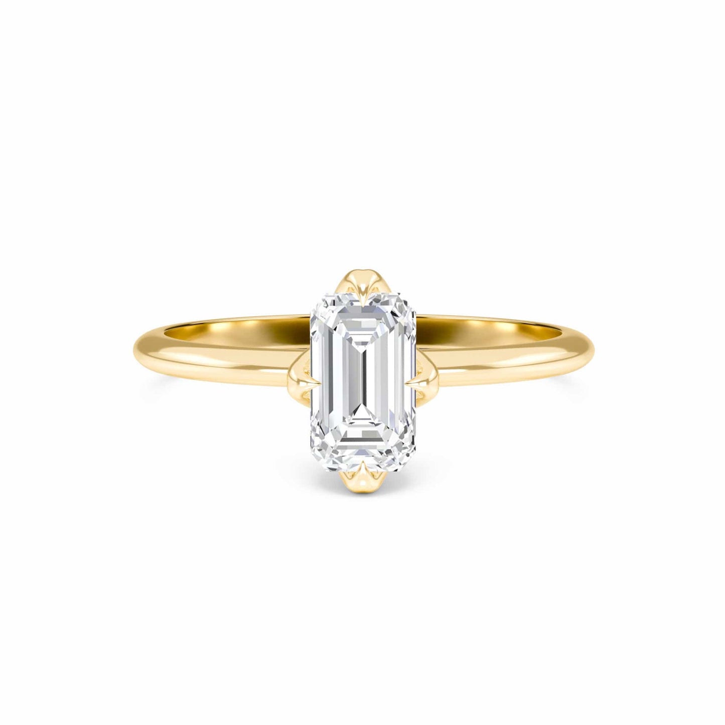 Emerald Solitaire Certified Lab Diamond Engagement Ring - Srimayi