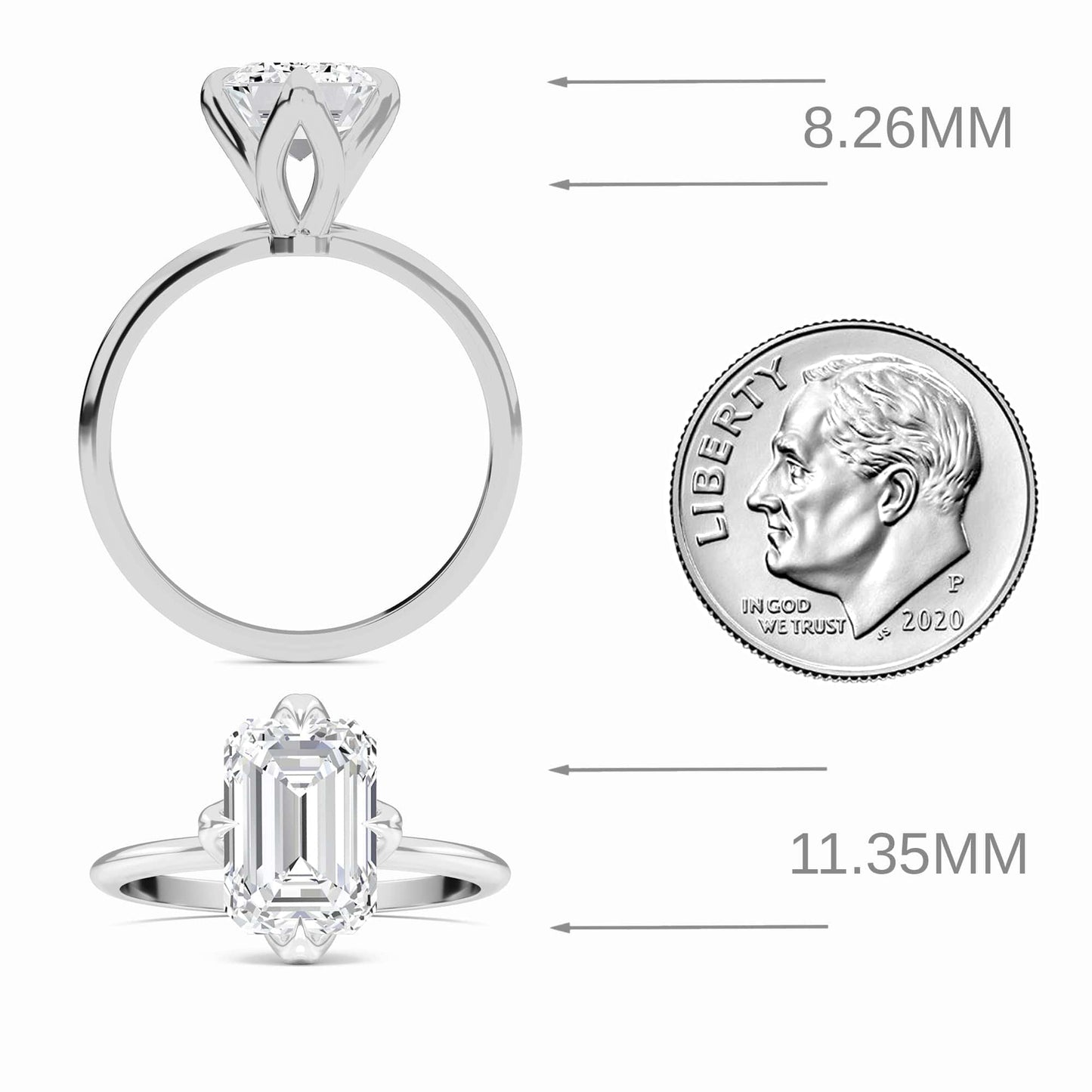Emerald Solitaire Certified Lab Diamond Engagement Ring - Srimayi