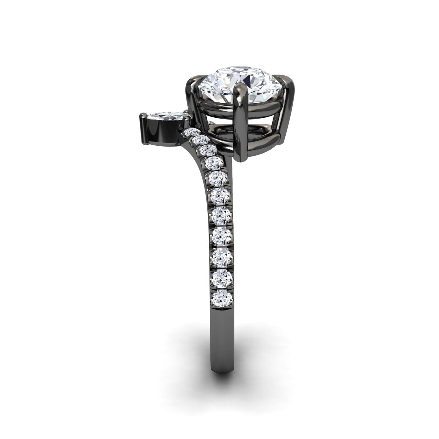 White Diamond Tiara-Inspired Engagement Ring - Aarohi