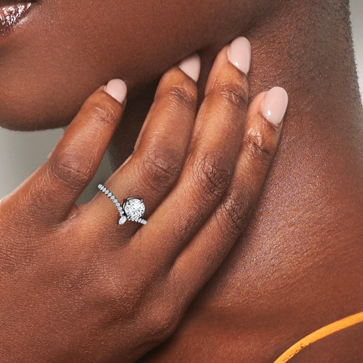 White Diamond Tiara-Inspired Engagement Ring - Aarohi