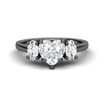 White Diamond Classic Three Stone Engagement Ring - Andrea