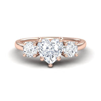 White Diamond Classic Three Stone Engagement Ring - Anastasia