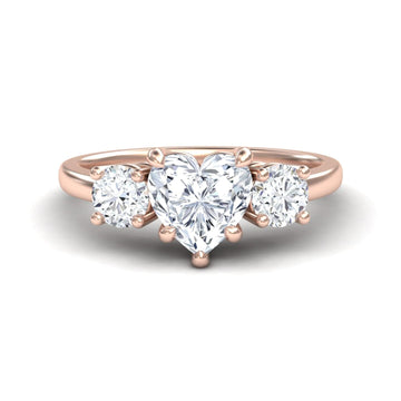 White Diamond Classic Three Stone Engagement Ring - Anastasia
