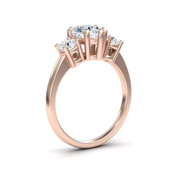 White Diamond Classic Three Stone Engagement Ring - Anastasia