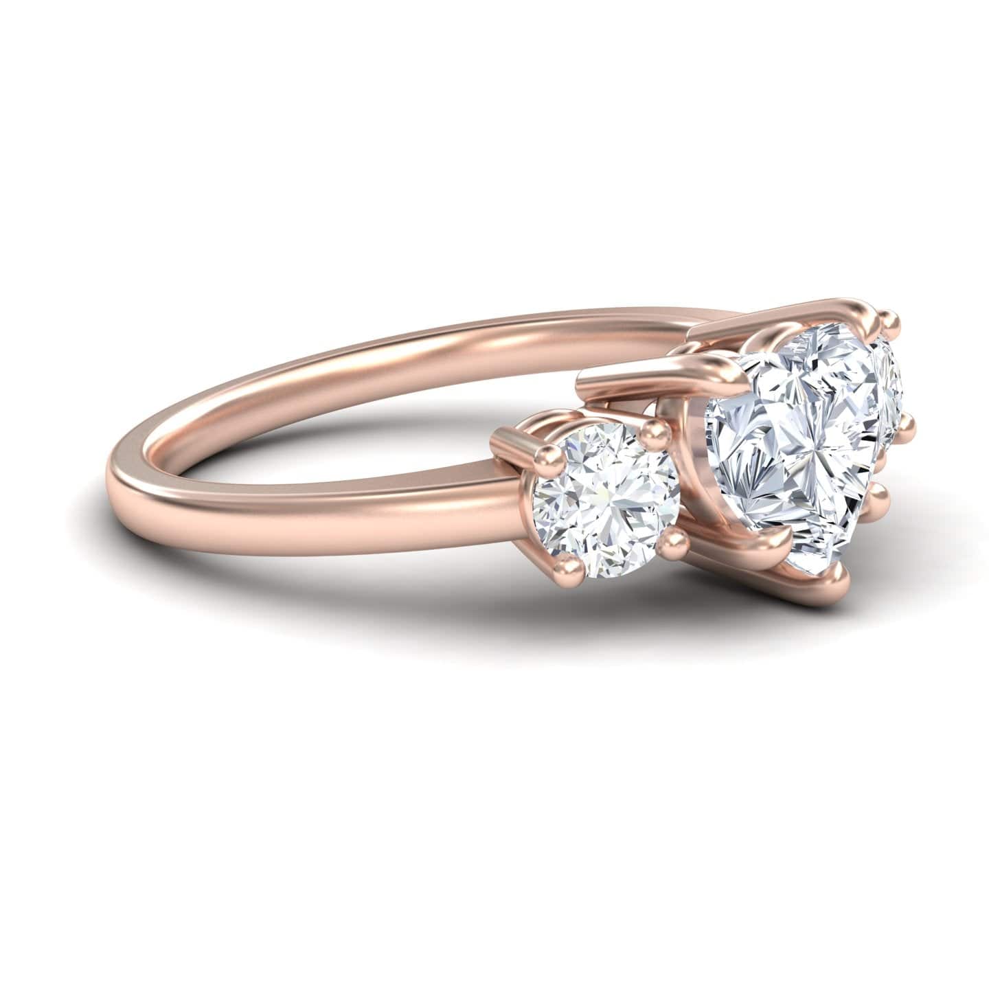 White Diamond Classic Three Stone Engagement Ring - Anastasia