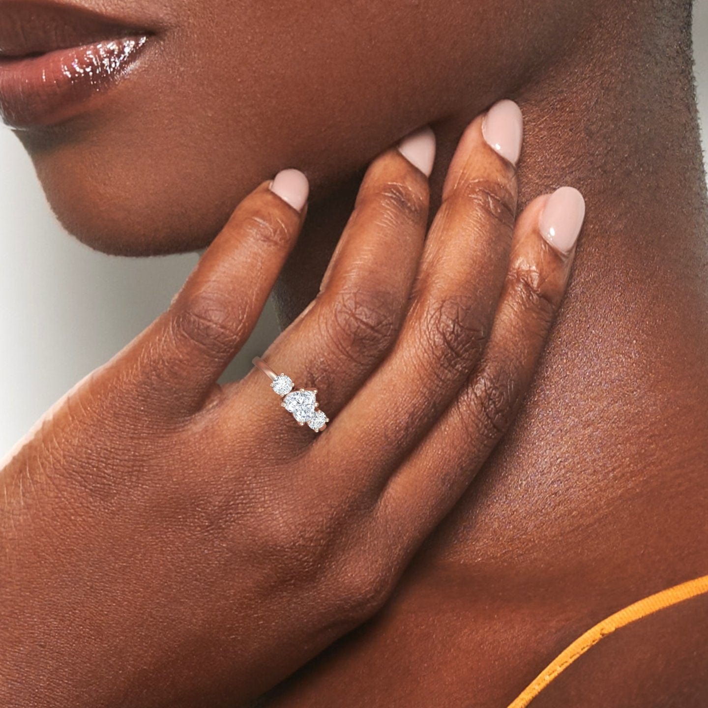 White Diamond Classic Three Stone Engagement Ring - Anastasia