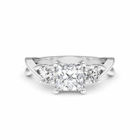 White Diamond Elegant Three Stone Engagement Ring - Remington
