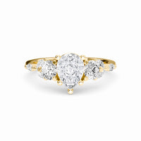 White Diamond Three Stone Accented Engagement Ring - Ridhima