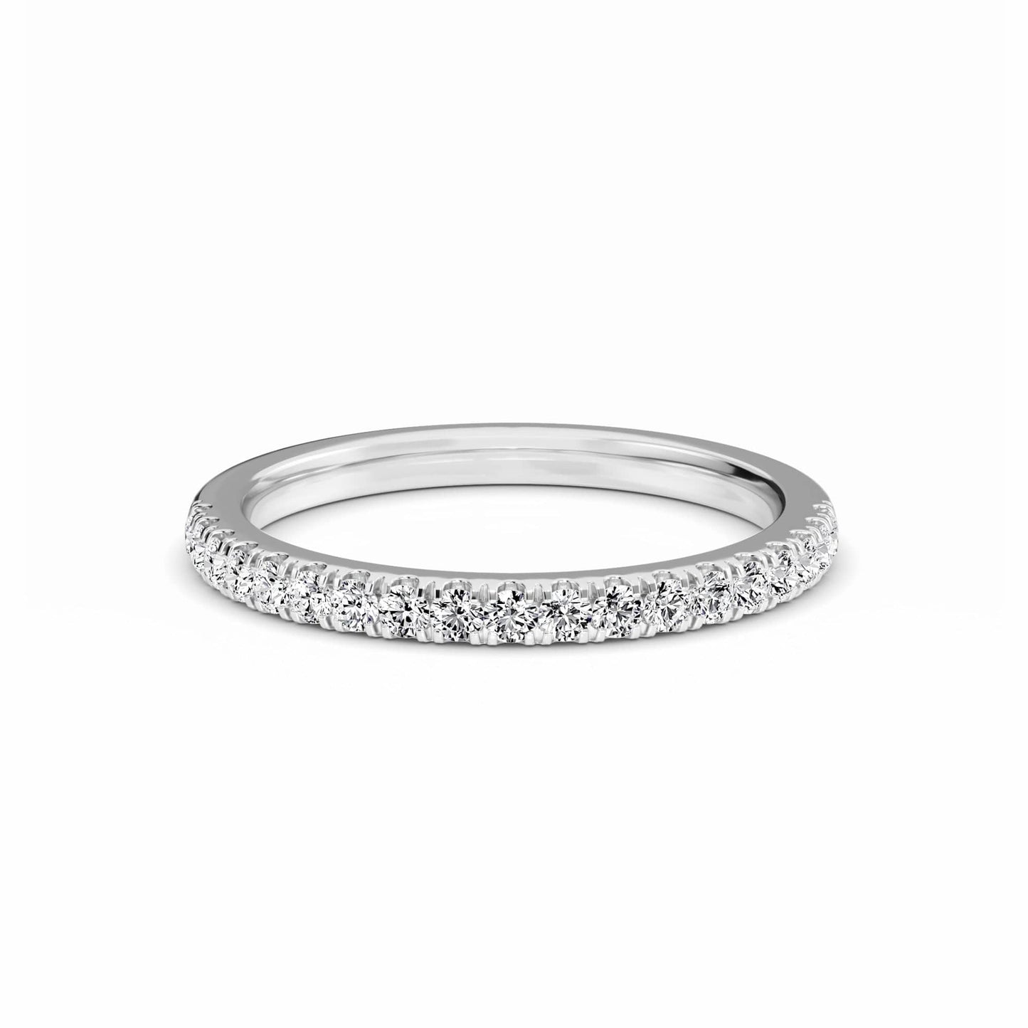 White Diamond Bezel Halo Bridal Ring Set Engagement Ring - Michaela