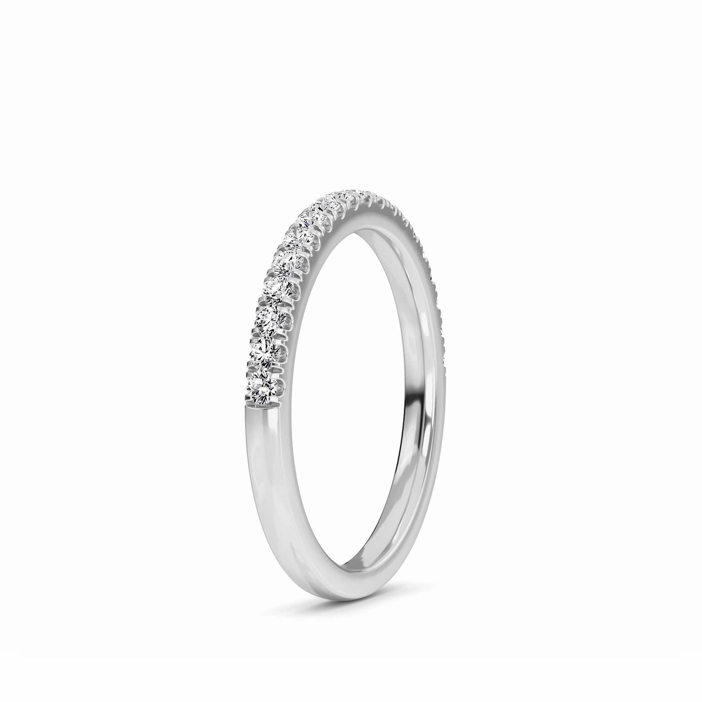 White Diamond Bezel Halo Bridal Ring Set Engagement Ring - Michaela