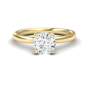 White Diamond Classic Solitaire Engagement Ring - Vaanya