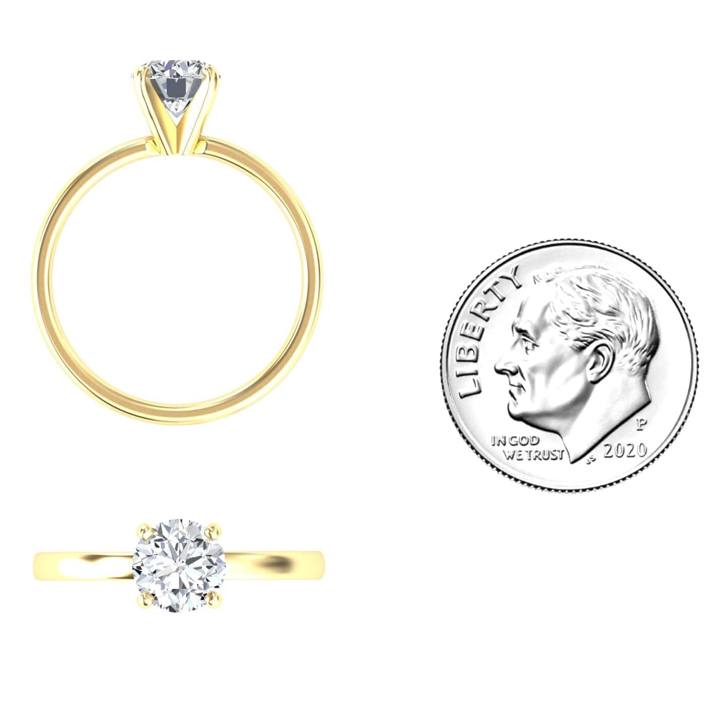 White Diamond Classic Solitaire Engagement Ring - Vaanya