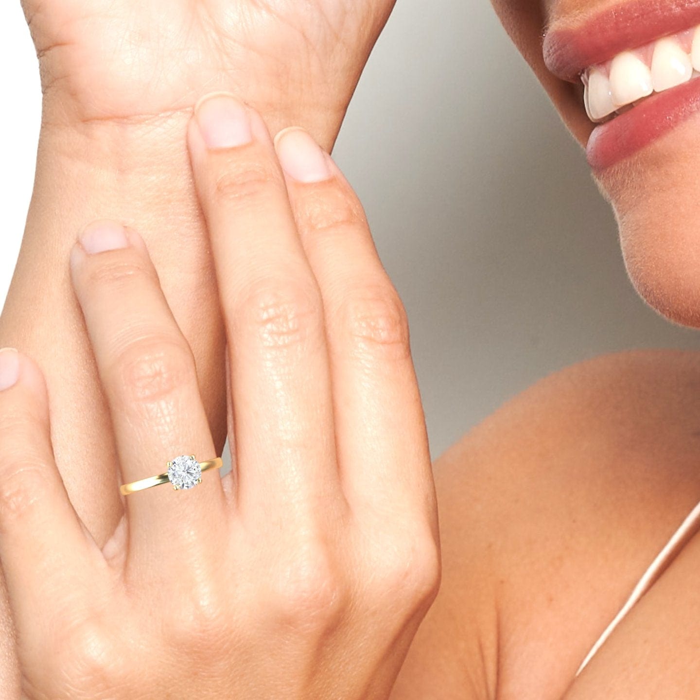 White Diamond Classic Solitaire Engagement Ring - Vaanya
