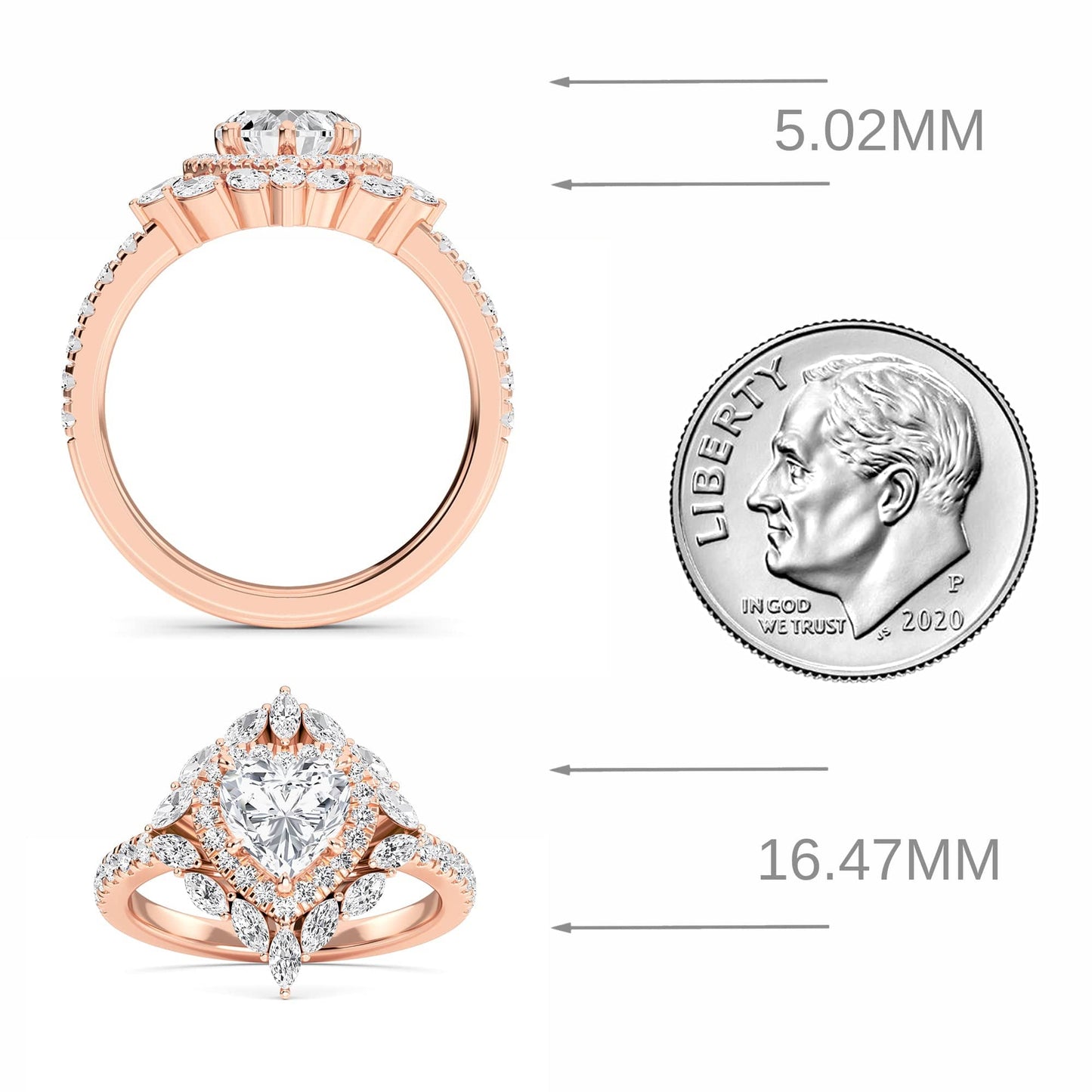 White Diamond Celestial Bloom Halo Engagement Ring - Evelina