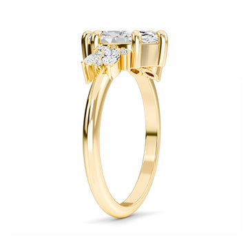 White Diamond Cluster Engagement Ring - Isolde