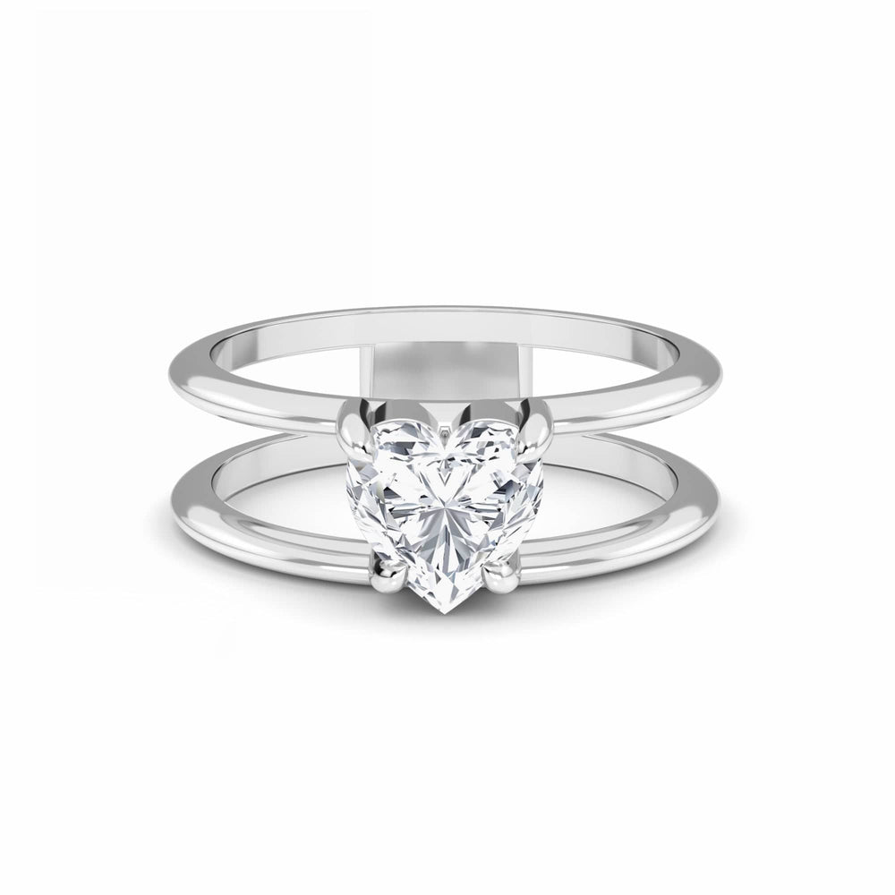 White Diamond Modern Open-Shank Solitaire Engagement Ring