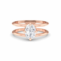White Diamond Double Shank Hidden Halo Engagement Ring - Nova