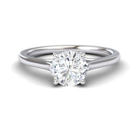 White Diamond Twisted Solitaire Engagement Ring - Bhavna