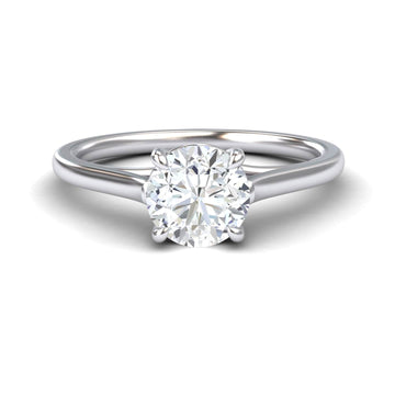 White Diamond Twisted Solitaire Engagement Ring - Bhavna