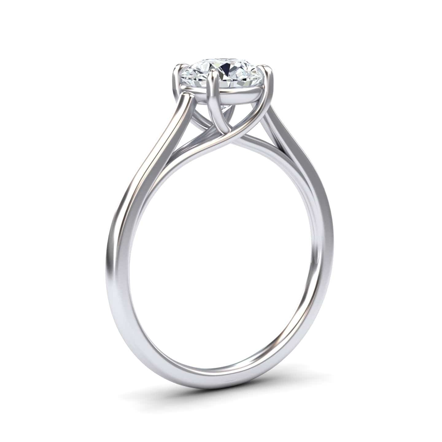 White Diamond Twisted Solitaire Engagement Ring - Bhavna