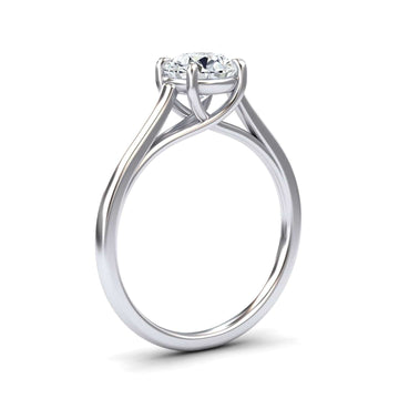 White Diamond Twisted Solitaire Engagement Ring - Bhavna