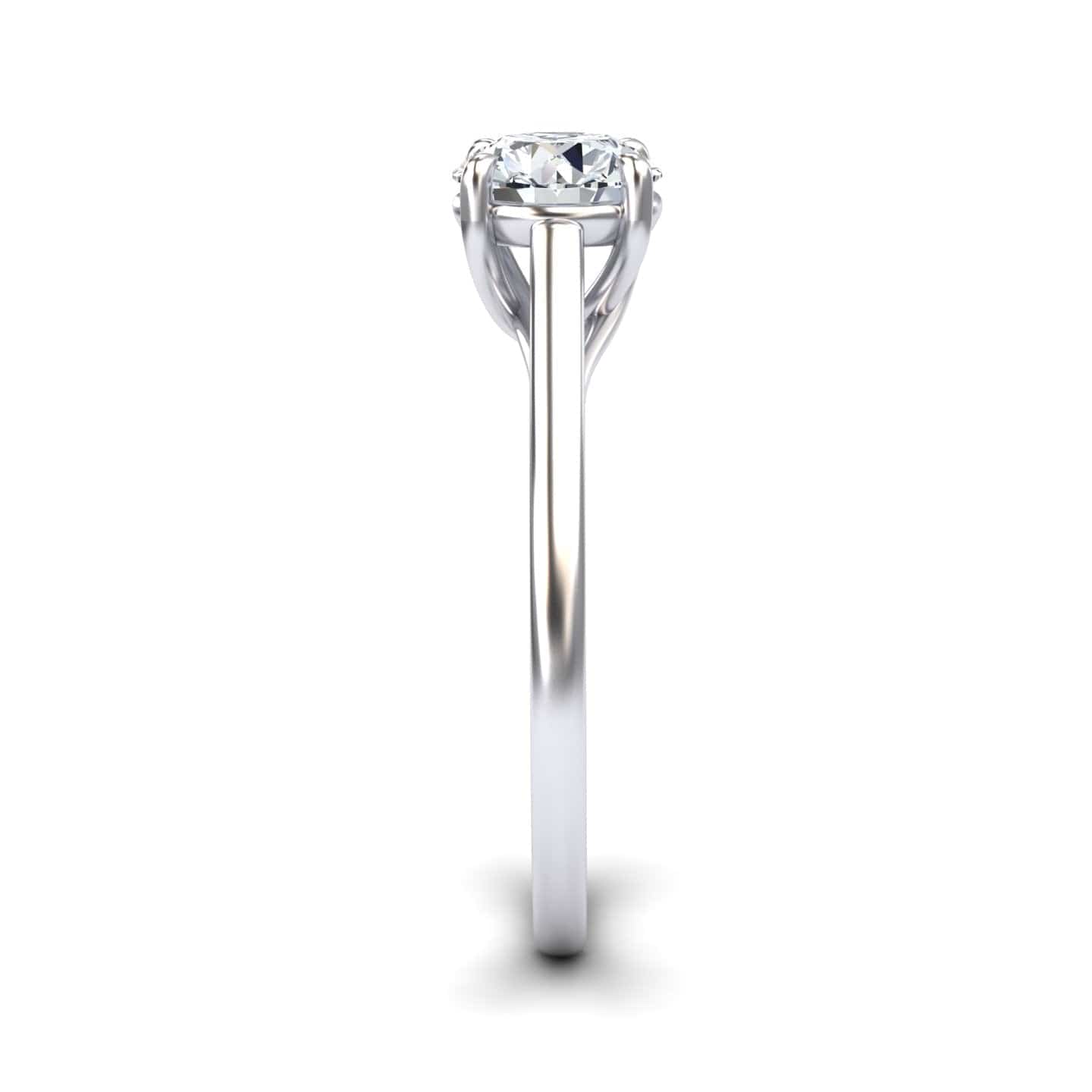White Diamond Twisted Solitaire Engagement Ring - Bhavna
