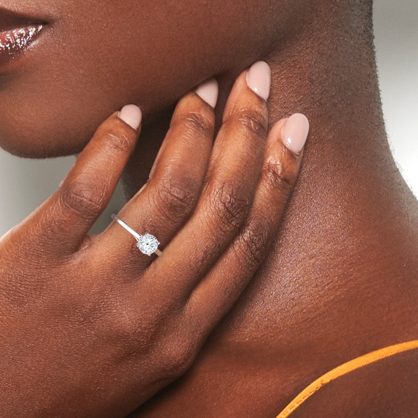 White Diamond Twisted Solitaire Engagement Ring - Bhavna