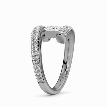 White Diamond Modern Spiral Wrap Solitaire Engagement Ring - Grace