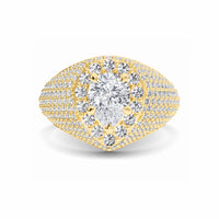 White Diamond Dome Pave Cocktail Engagement Ring - Mackenzie