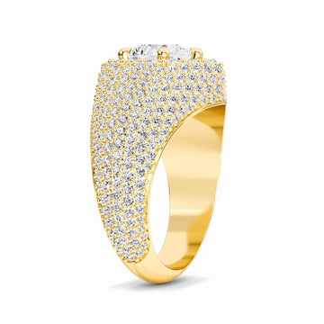 White Diamond Dome Pave Cocktail Engagement Ring - Mackenzie