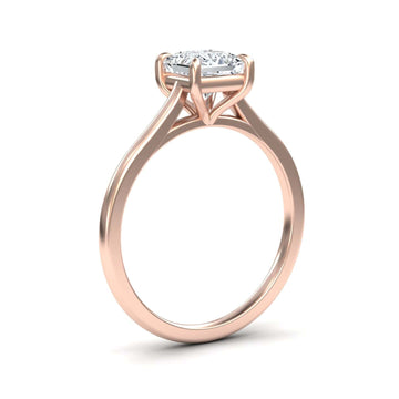 White Diamond V Prong Solitaire Engagement Ring - Farah