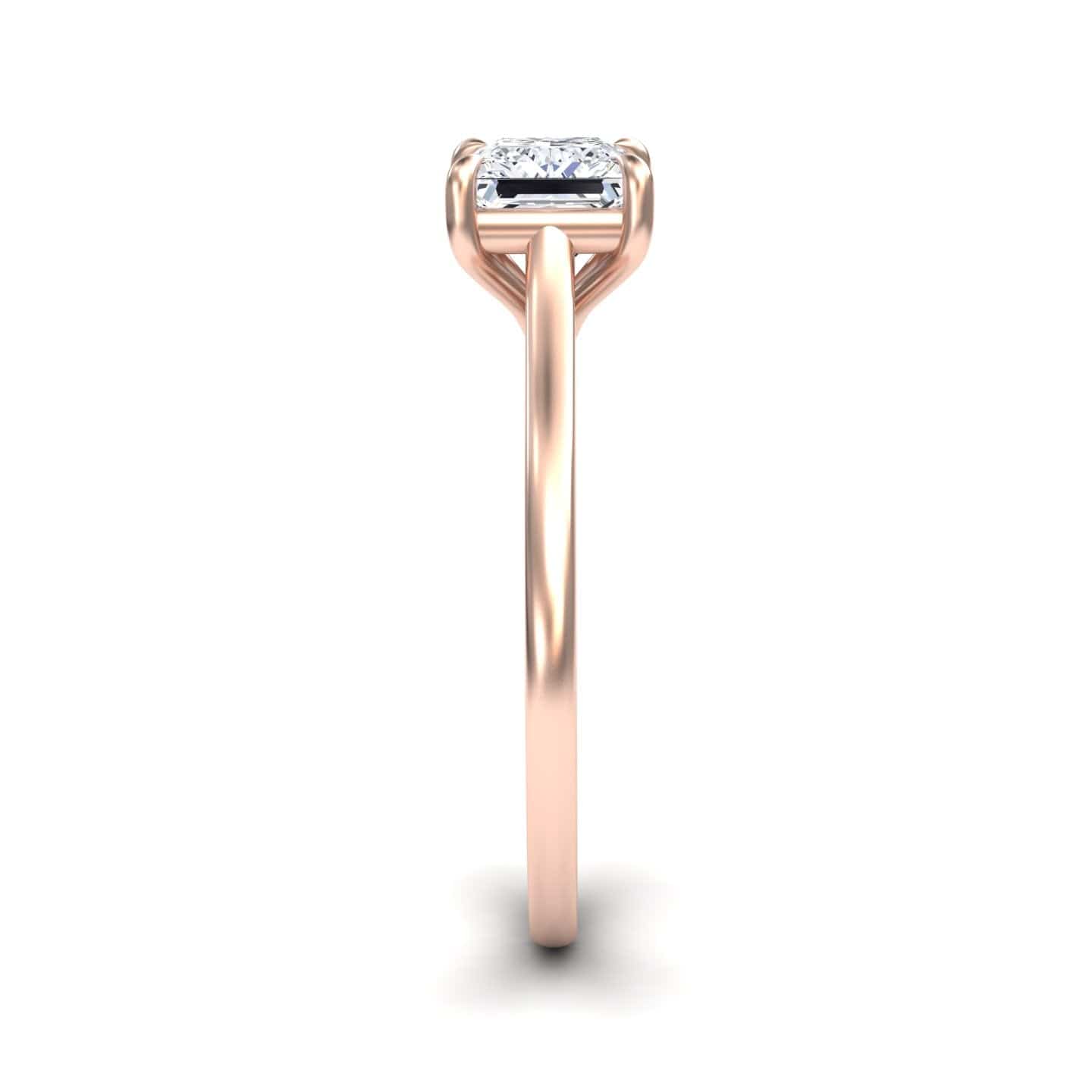 White Diamond V Prong Solitaire Engagement Ring - Farah