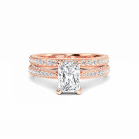 White Diamond Classic Solitaire Milgrain Bridal Engagement Ring - Rebecca