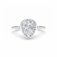 White Diamond Classic Halo Engagement Ring - Madeline