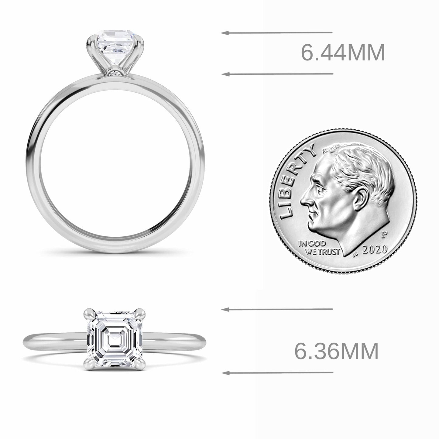 White Diamond Classic Solitaire Diamond Engagement Ring - Faith