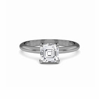 White Diamond Hidden Halo Solitaire Engagement Ring - Harmony