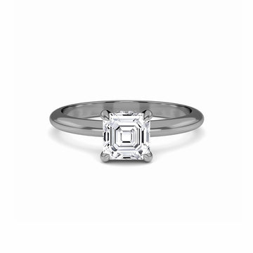 White Diamond Hidden Halo Solitaire Engagement Ring - Harmony